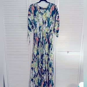 Melissa McCarthy Seven7 printed tiered maxi dress - size  medium